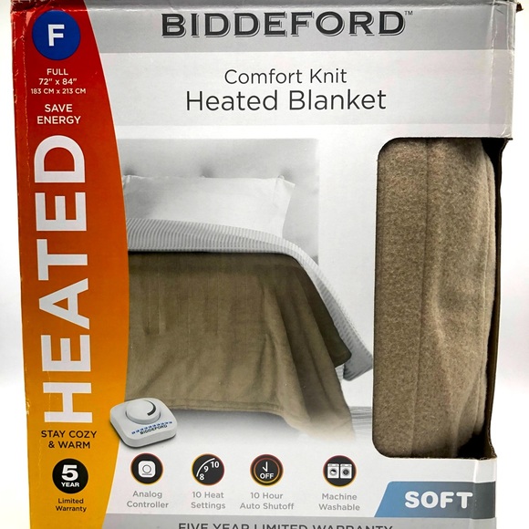 Biddeford | Bedding | Biddeford Comfort Knit Fleece Heated Electric Blanket  Full Size 72x84 Beige | Poshmark